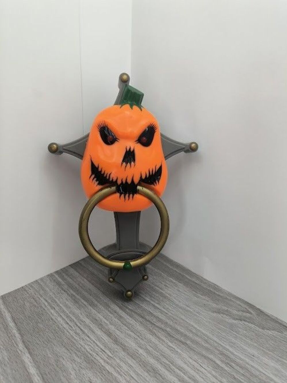 Trendmasters Spooky Wand jack-o-lantern Pumpkin Door Knocker TESTED WORKS